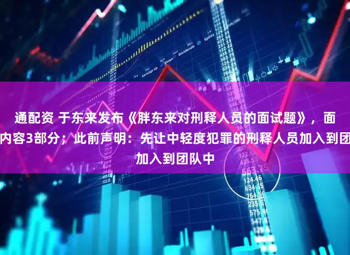 通配资 于东来发布《胖东来对刑释人员的面试题》，面试题内容3部分；此前声明：先让中轻度犯罪的刑释人员加入到团队中